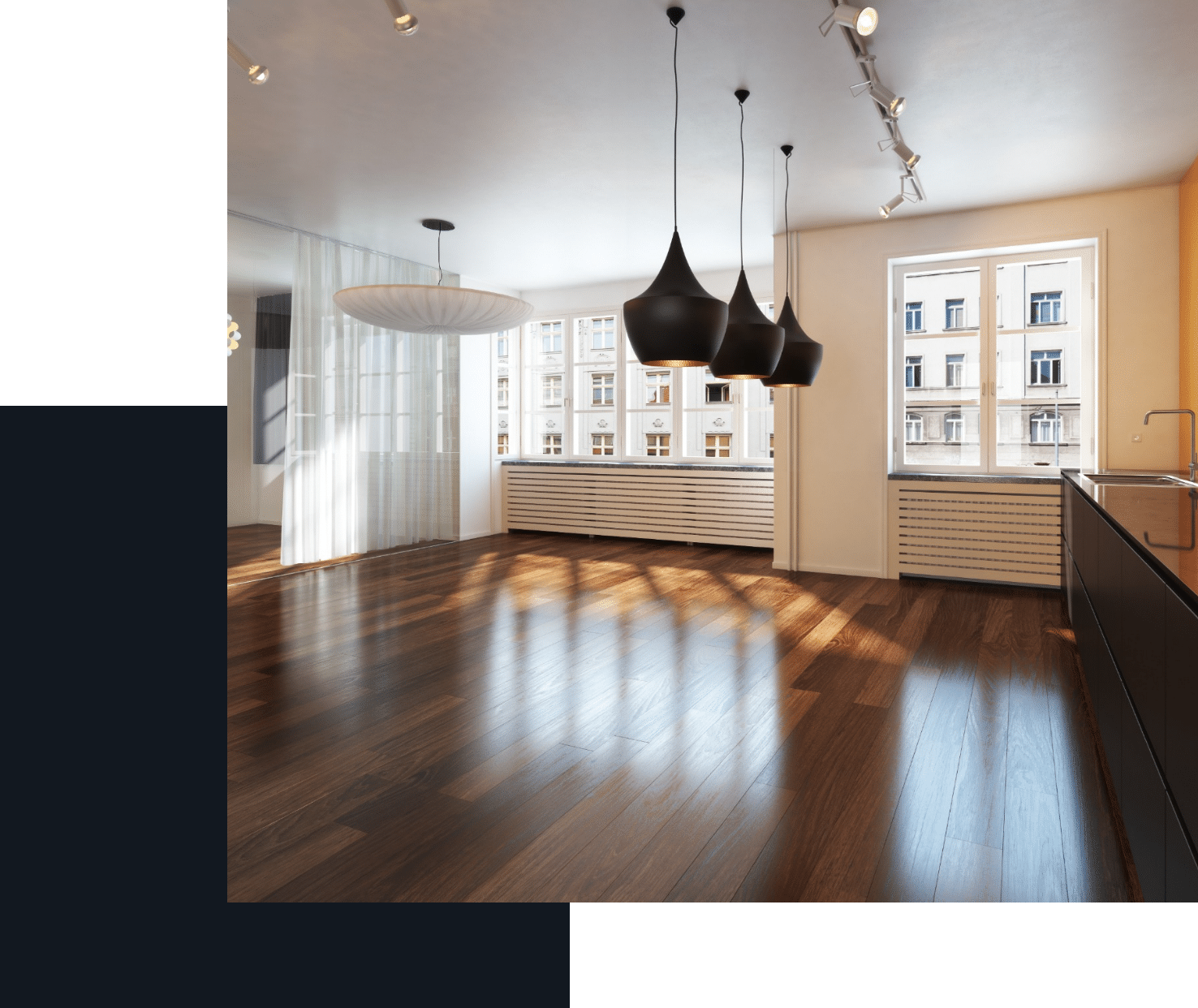 modern-apartment-dark-hardwood-floors-pendant-lights